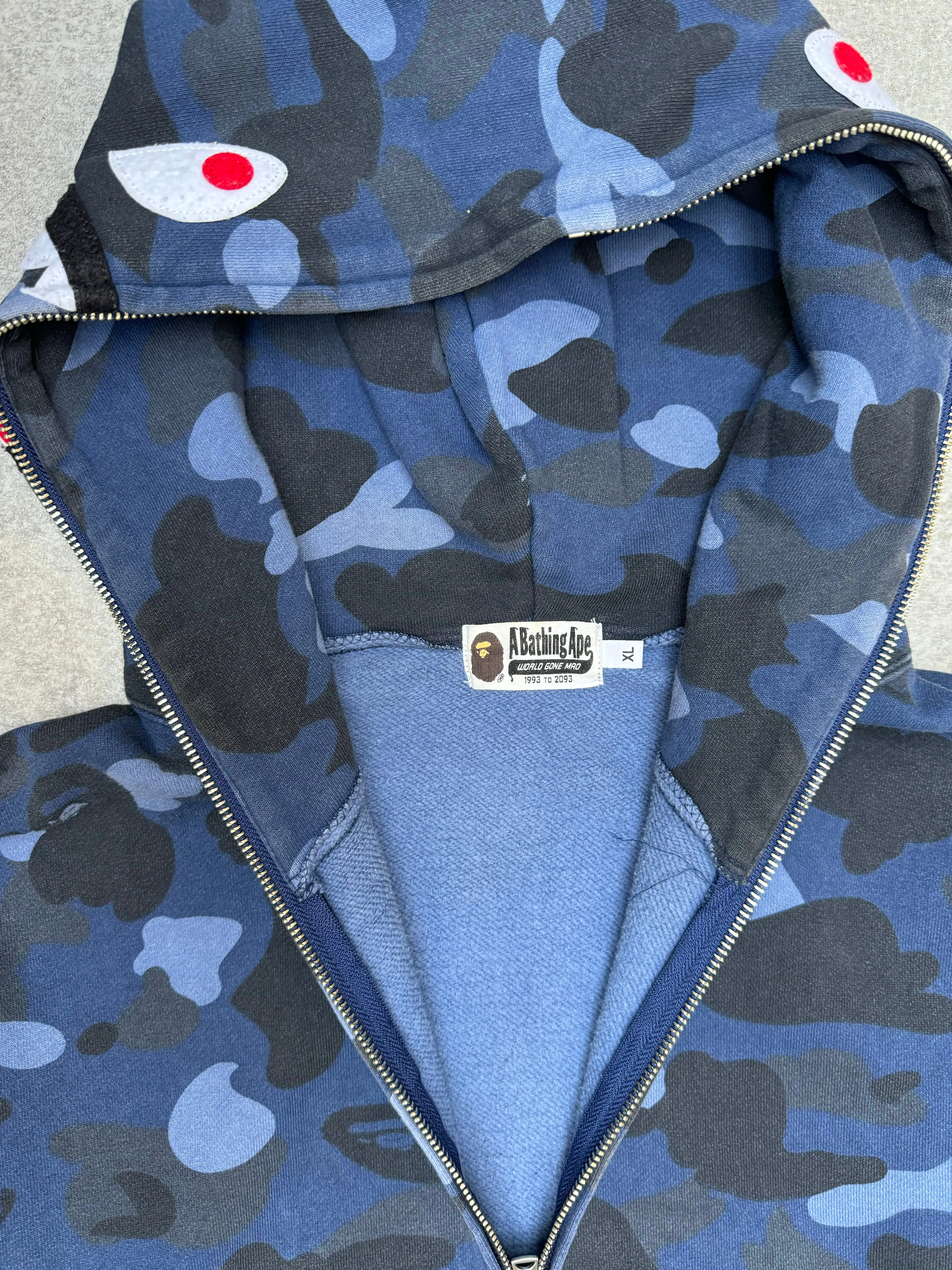 A Bathing Ape Colour Camo Patches Shark Zip-Up Hoodie