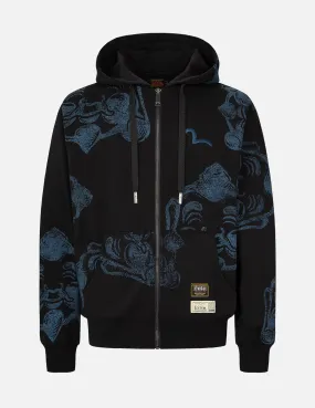 Allover Godhead Print Zip-up Hoodie