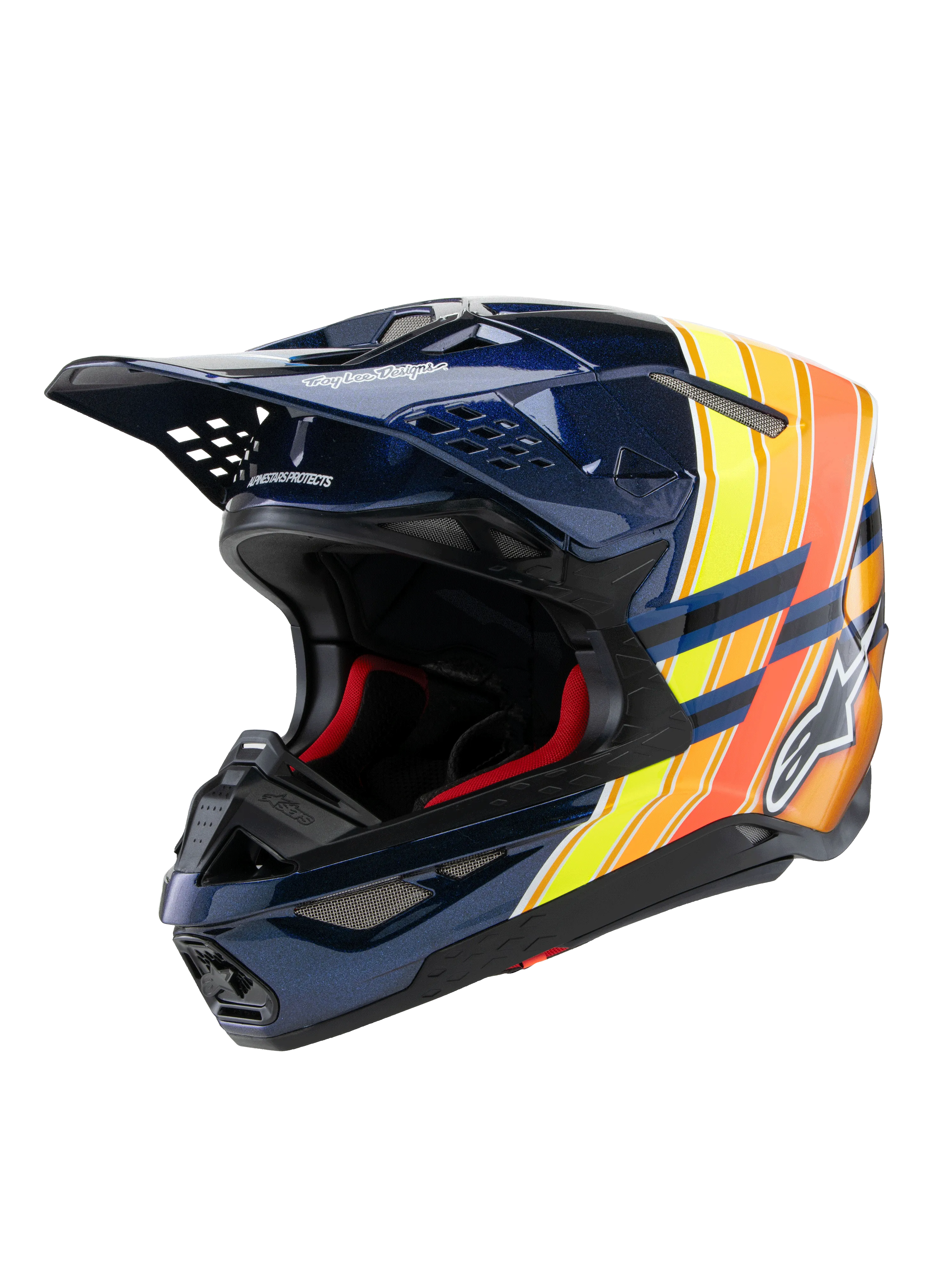 Alpinestars - SM10 TLD Edition 25 Blue Orange Yellow Red Glossy MX Helmet