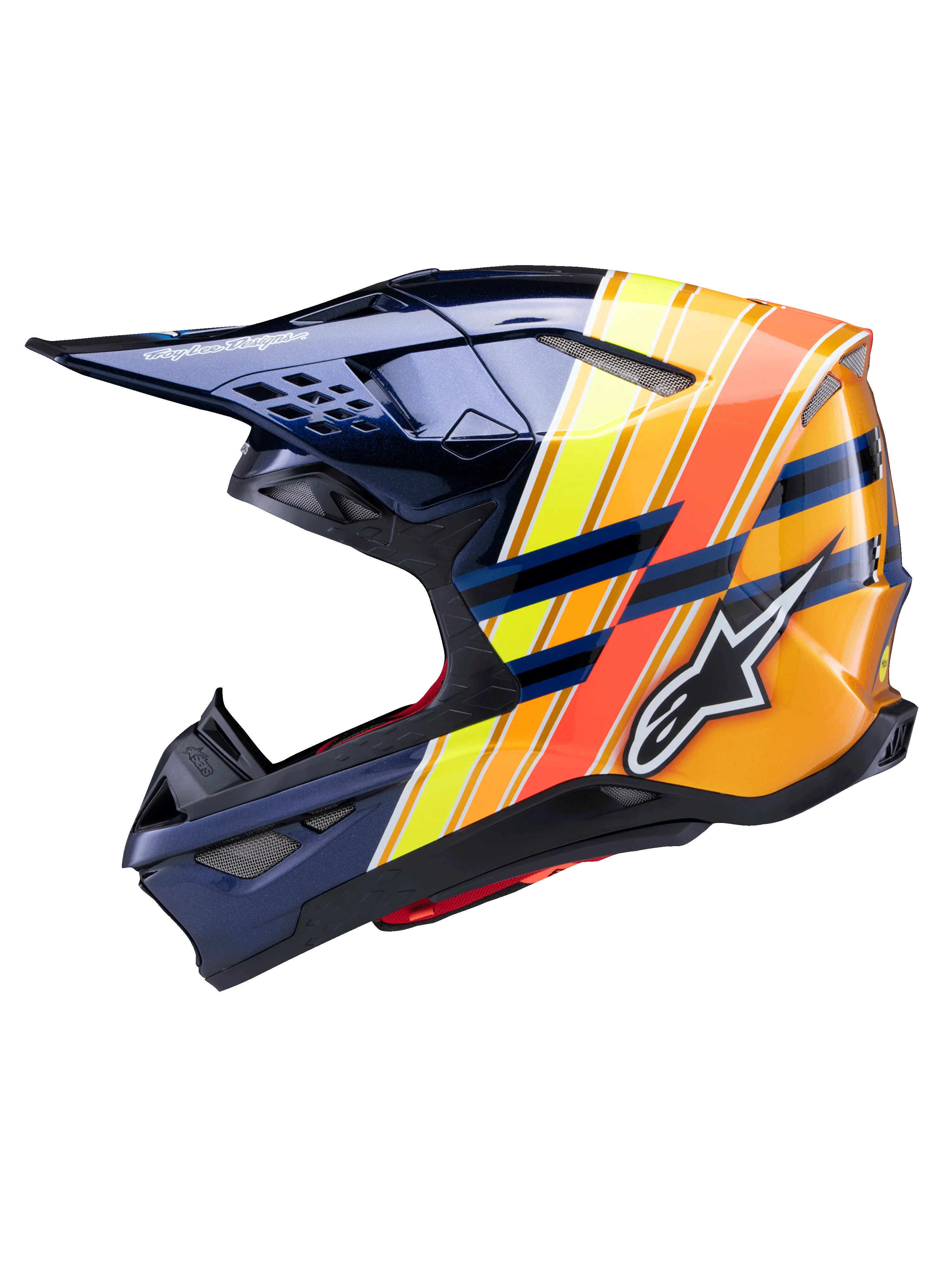 Alpinestars - SM10 TLD Edition 25 Blue Orange Yellow Red Glossy MX Helmet