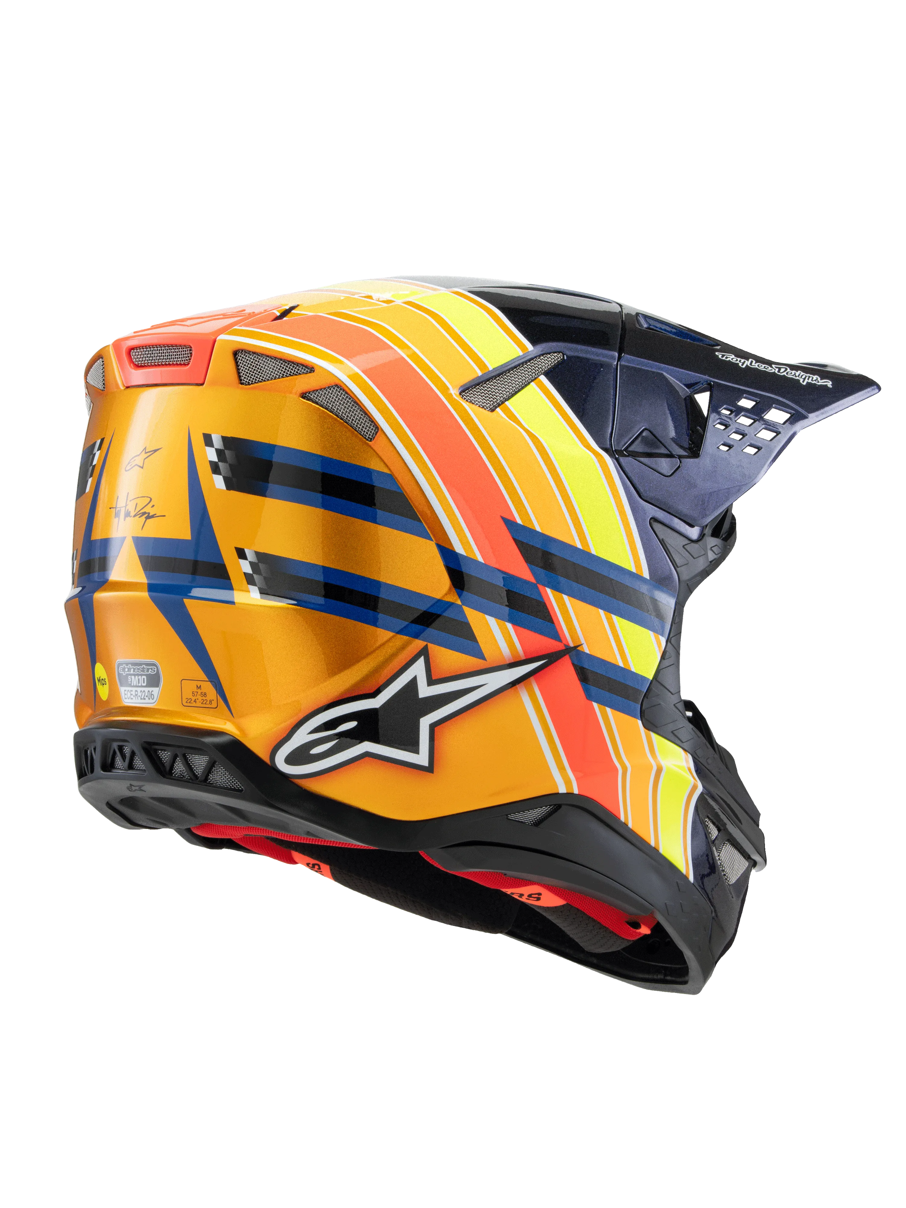 Alpinestars - SM10 TLD Edition 25 Blue Orange Yellow Red Glossy MX Helmet