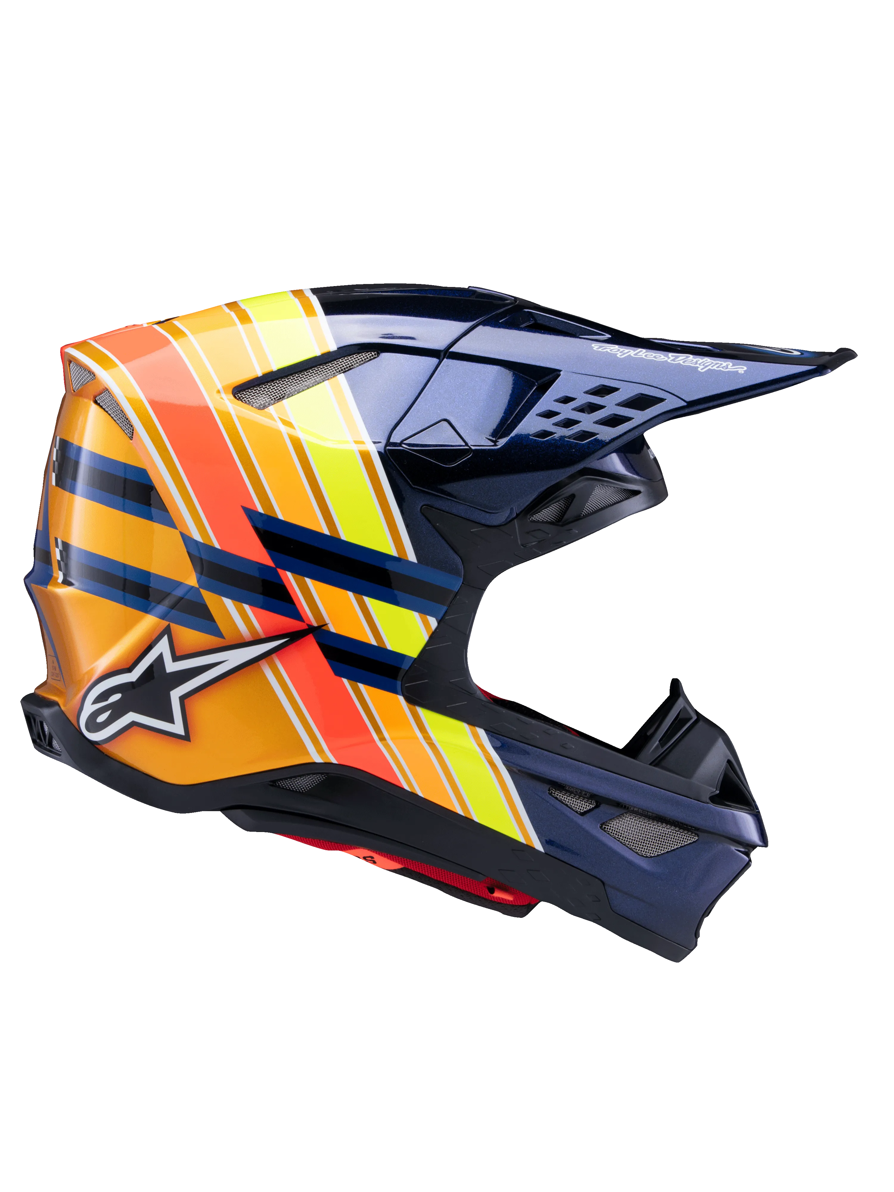 Alpinestars - SM10 TLD Edition 25 Blue Orange Yellow Red Glossy MX Helmet