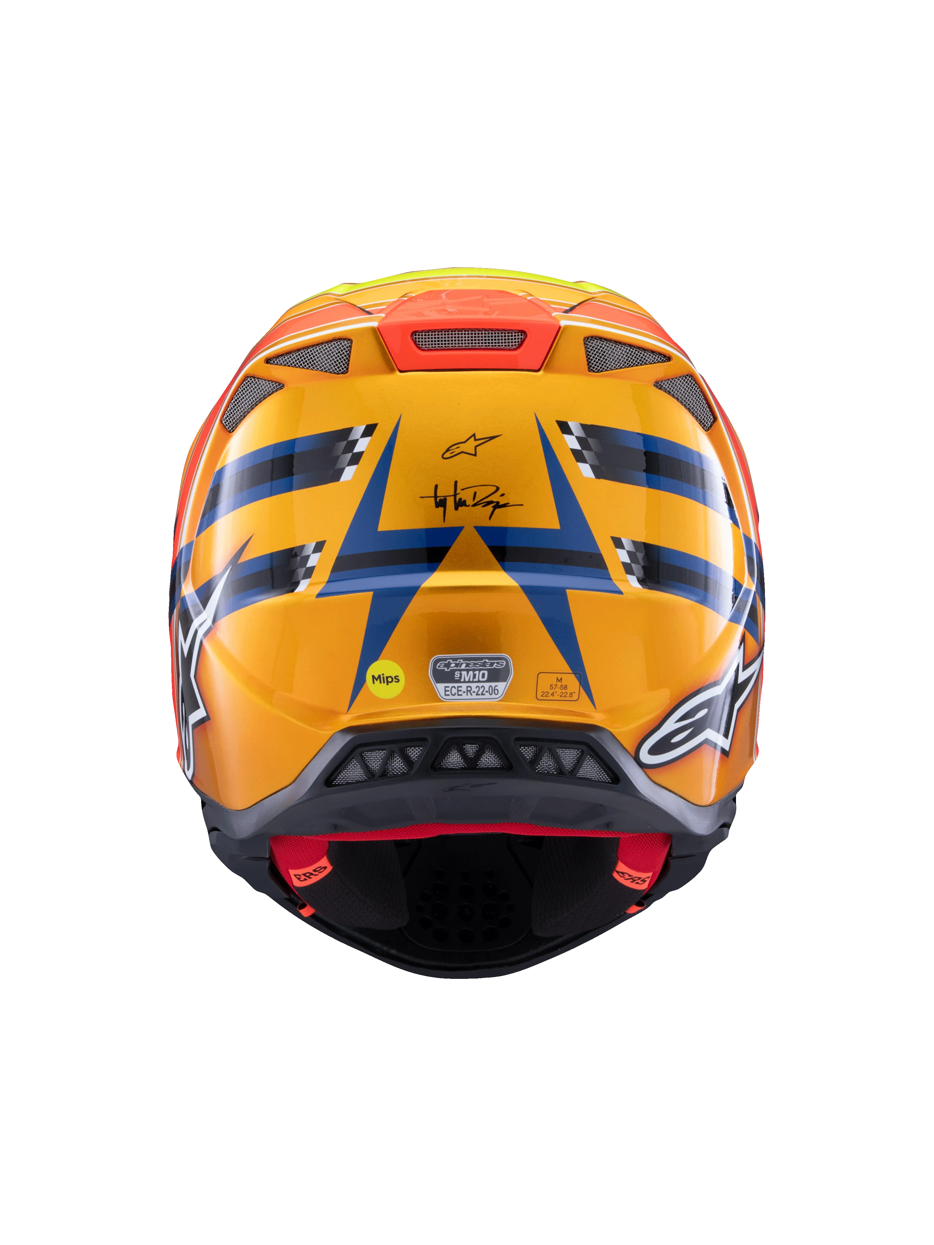 Alpinestars - SM10 TLD Edition 25 Blue Orange Yellow Red Glossy MX Helmet