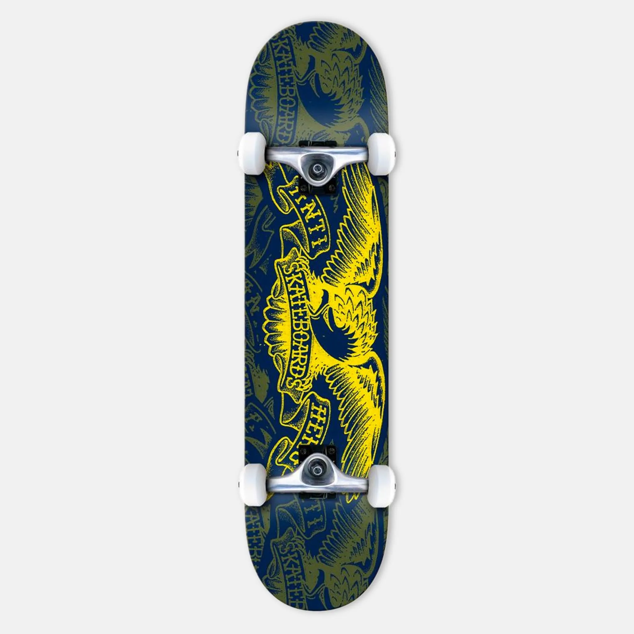 Anti Hero Skateboards - 7.3 Repeater Eagle Complete Skateboard - Blue / Yellow