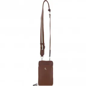 Ashwood Leather Luxury Crossbody Phone Bag Design-X Tan: X-31