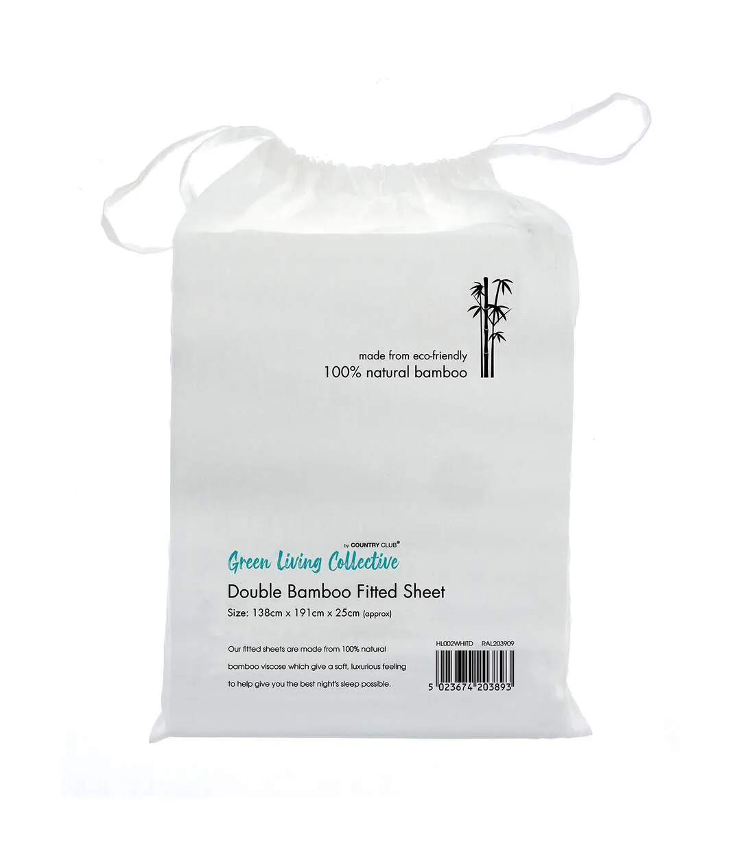 Bamboo fitted sheet white Home & Living