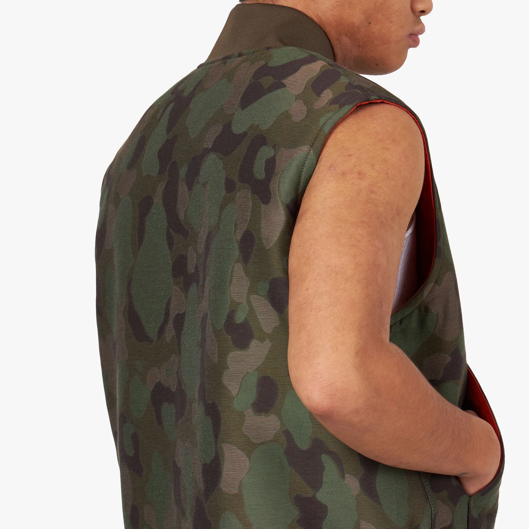 BEAMS PLUS Reversible WORK Puff Vest Camo Jacquard / Camo