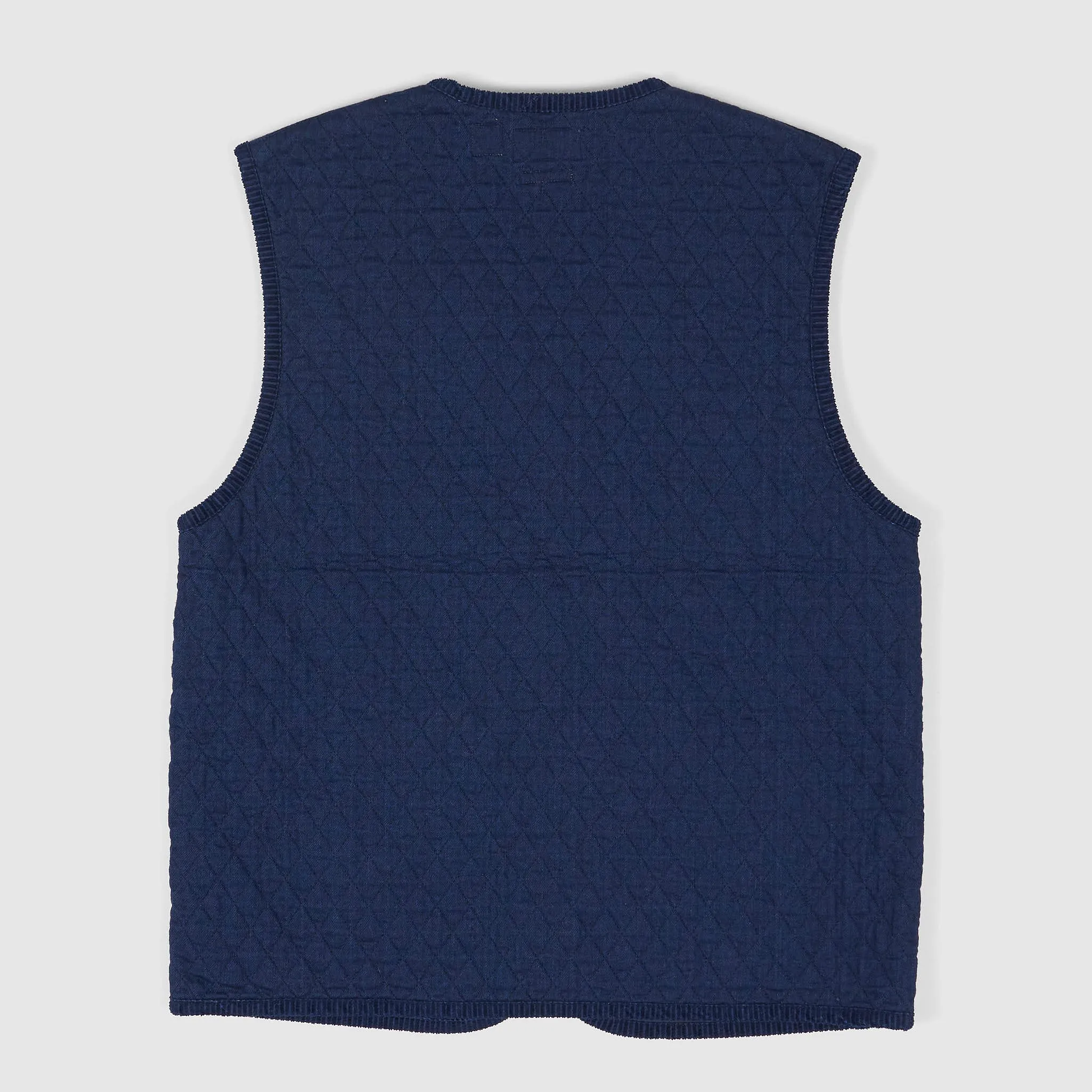 Blue Blue Japan Two Tone Quilt Zip Vest