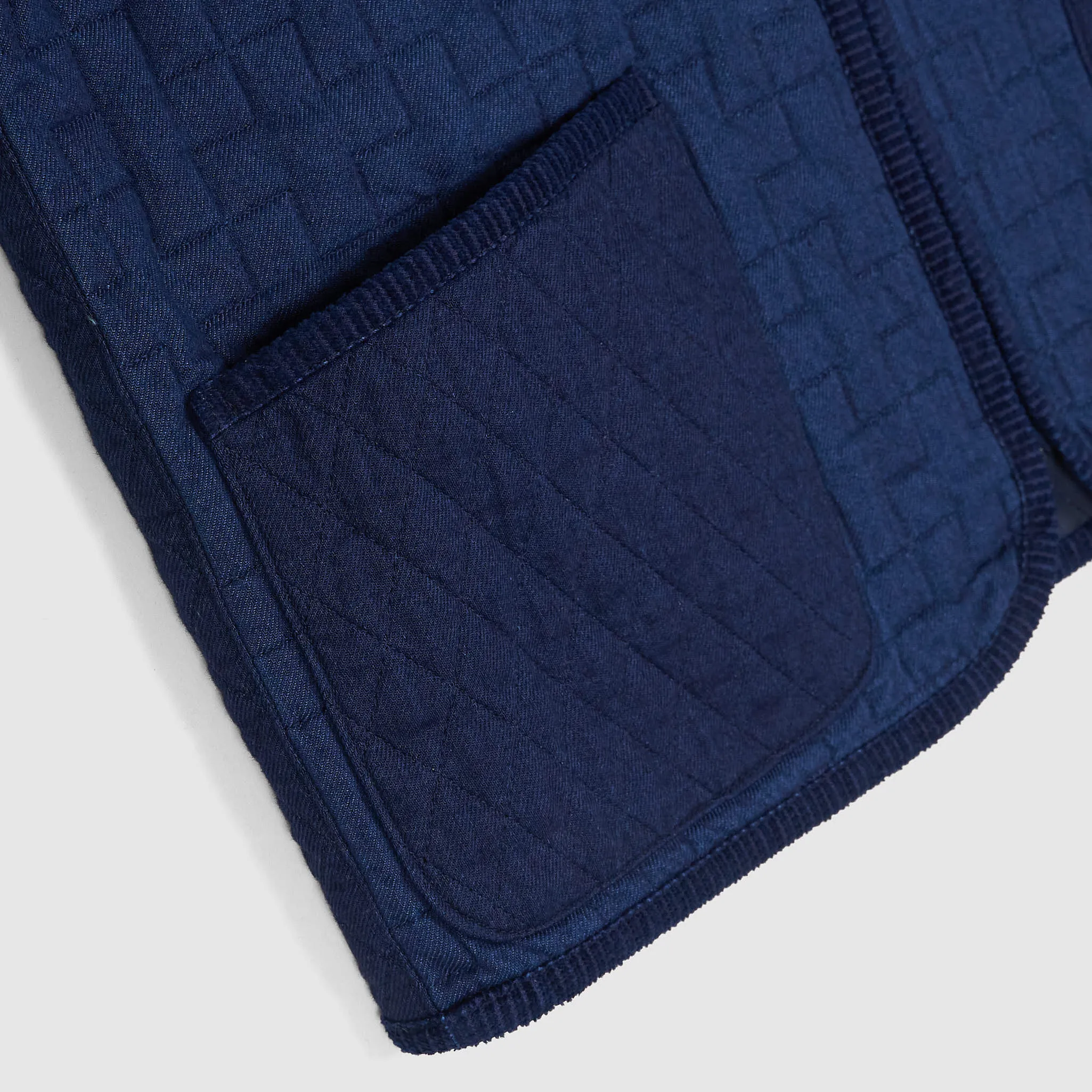 Blue Blue Japan Two Tone Quilt Zip Vest