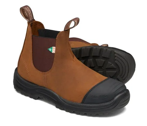 Blundstone Unisex Work & Safety Boot Rubber Toe Cap 169 - Crazy Horse Brown