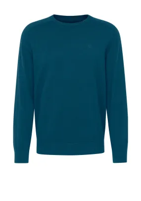 Bugatti Fine Knit Round Neck Sweater, Teal