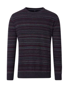 Casa Moda Stripe Sweater, Purple & Wine Multi