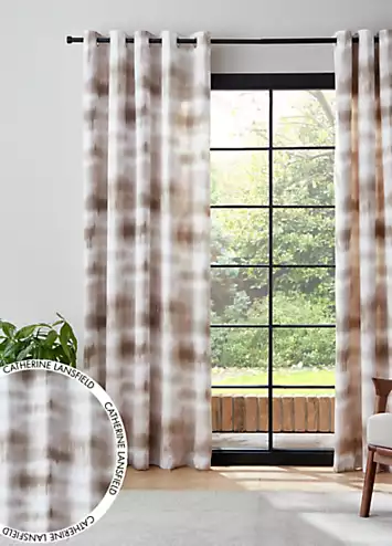 Catherine Lansfield Ombre Texture Pair of Lined Eyelet Curtains | Kaleidoscope