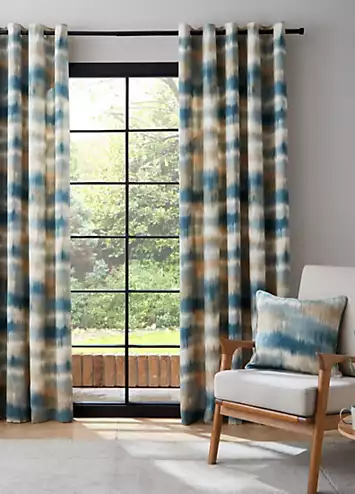 Catherine Lansfield Ombre Texture Pair of Lined Eyelet Curtains | Kaleidoscope