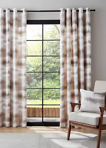 Catherine Lansfield Ombre Texture Pair of Lined Eyelet Curtains | Kaleidoscope