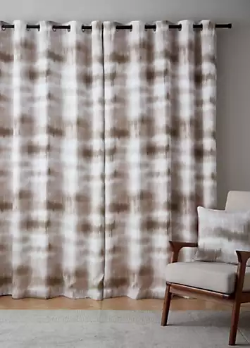 Catherine Lansfield Ombre Texture Pair of Lined Eyelet Curtains | Kaleidoscope