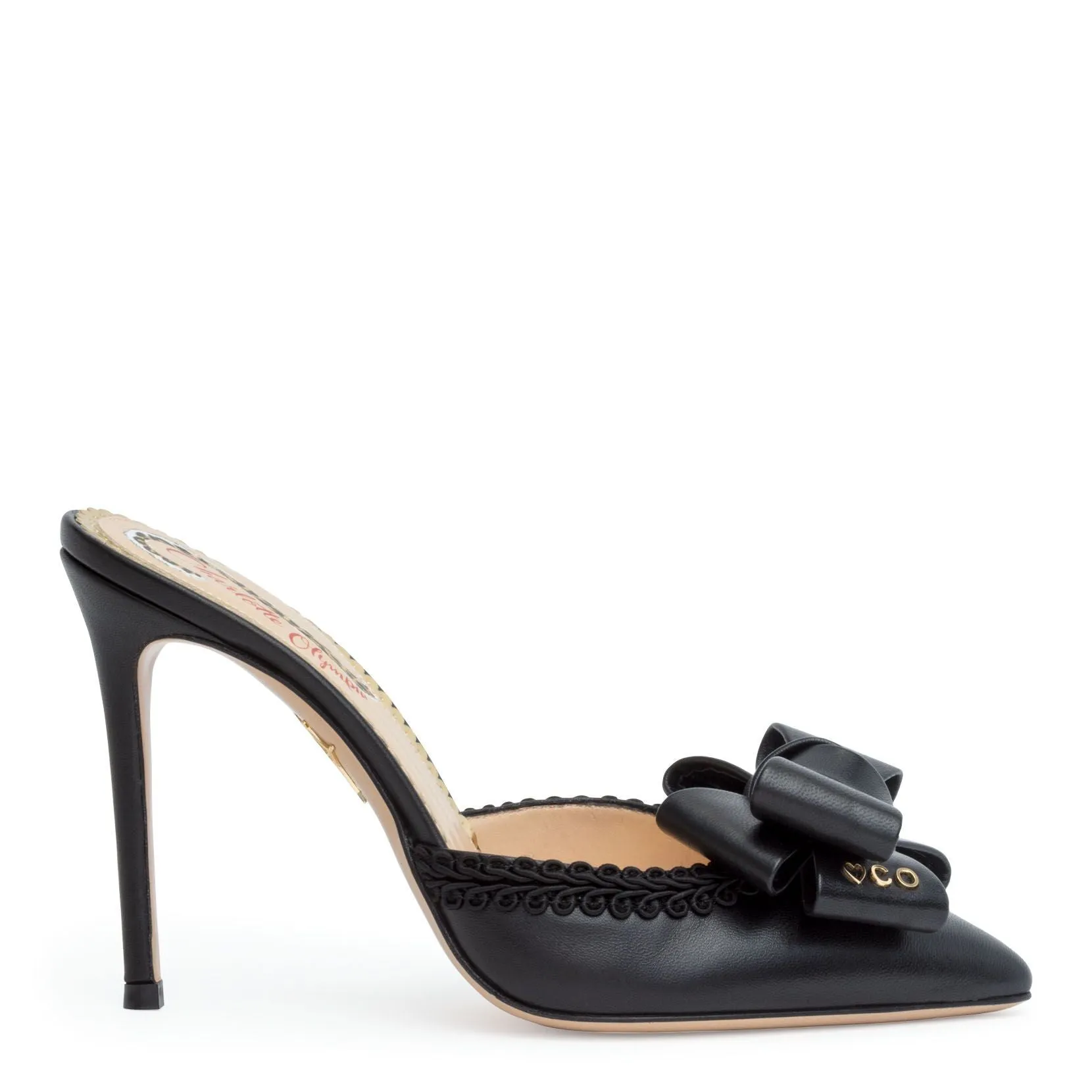 Charlotte Olympia Black 100 leather mules