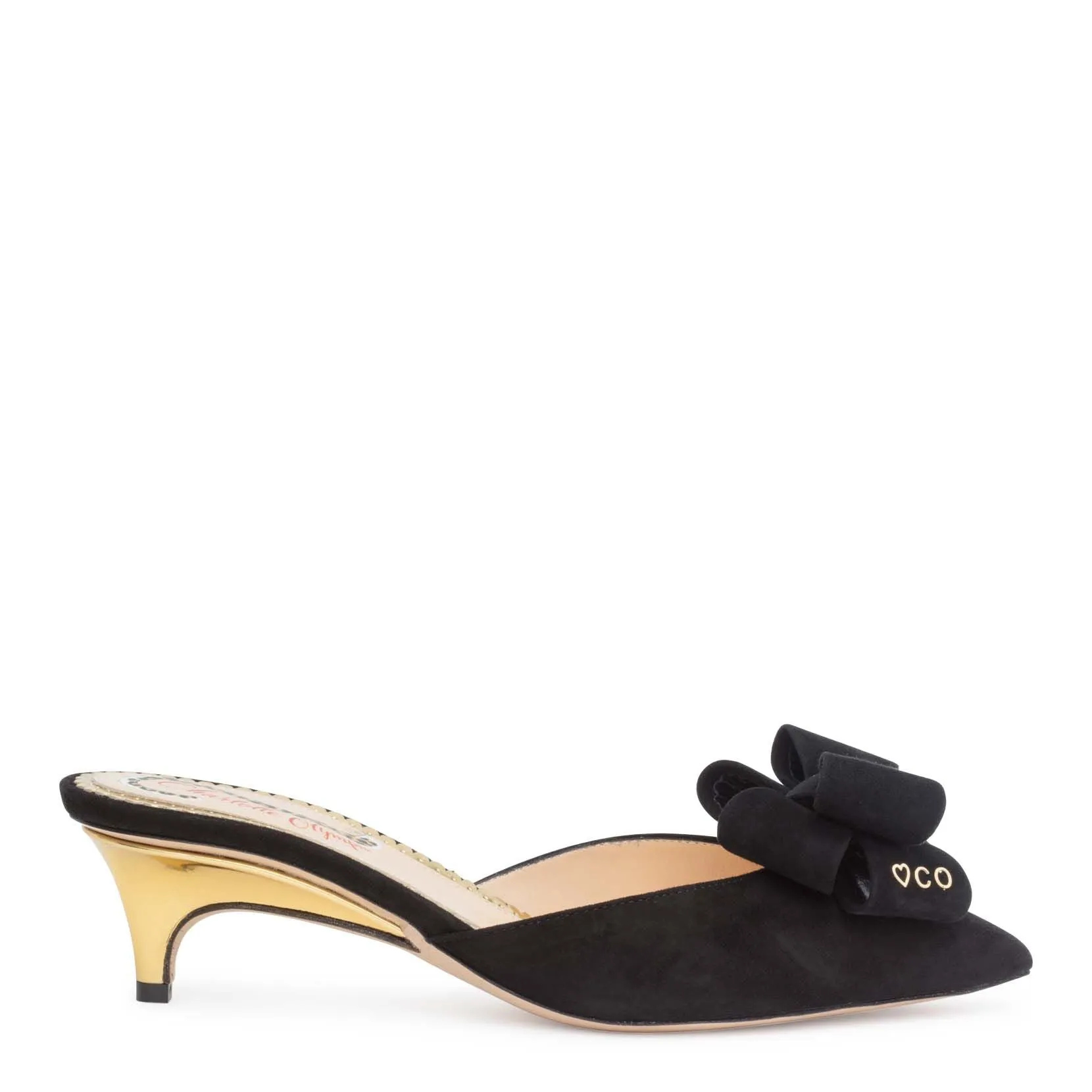 Charlotte Olympia Black suede 40 mules