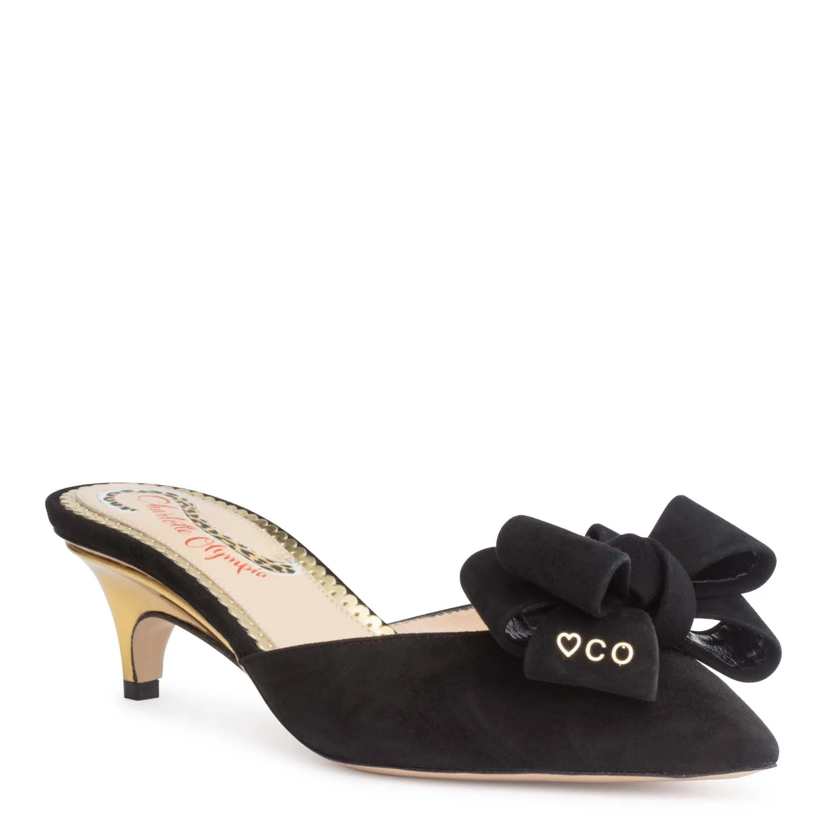 Charlotte Olympia Black suede 40 mules