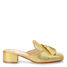 Christian Louboutin Barry 35 metallic gold leather mules