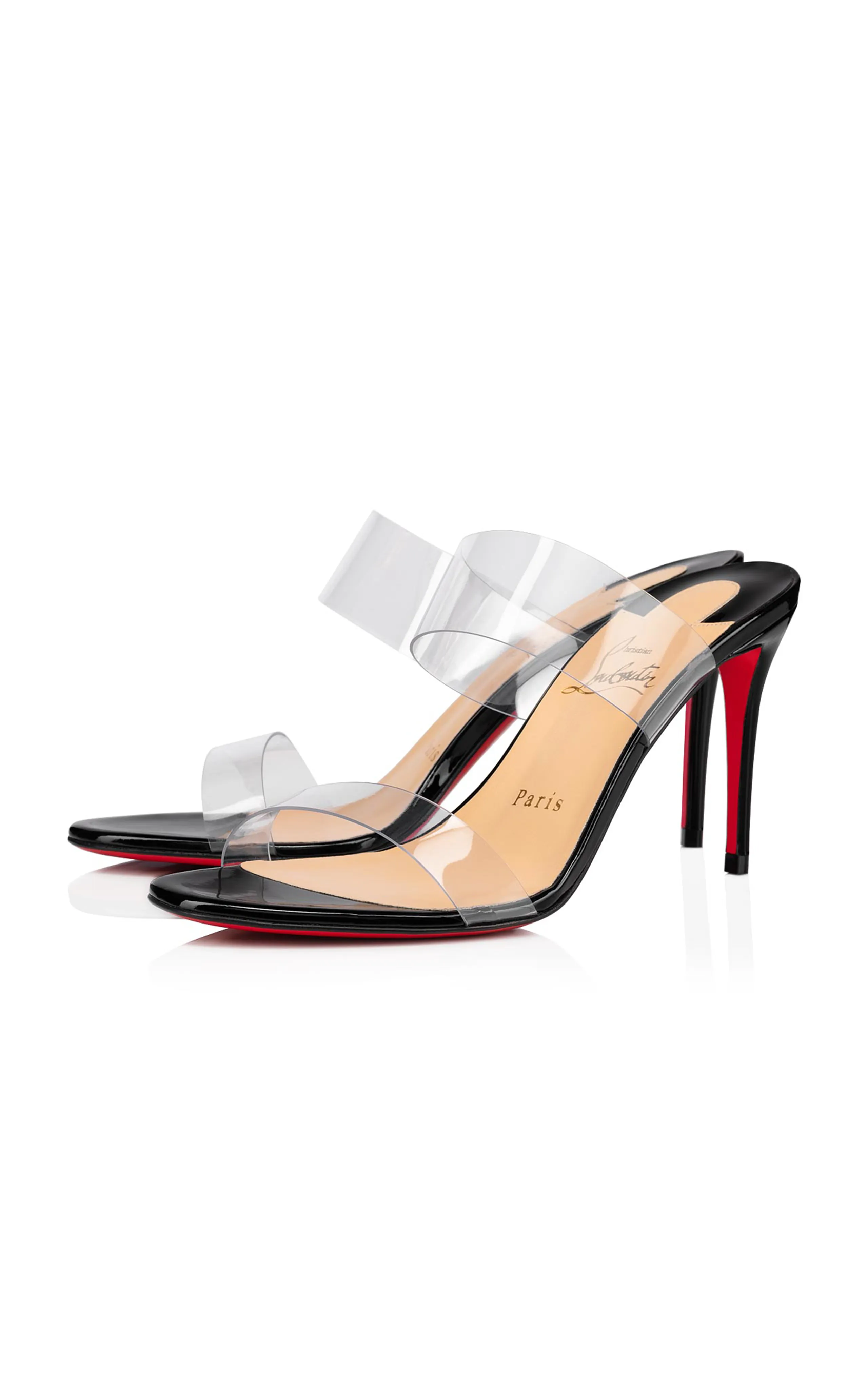 Christian Louboutin Just Nothing 85mm Patent PVC Sandals