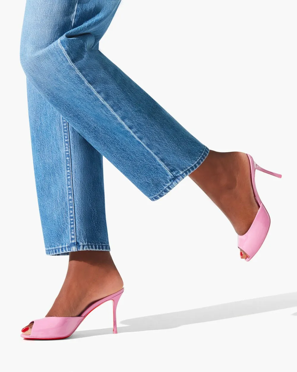 Christian Louboutin Me Dolly 85 pink patent mules