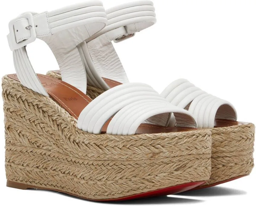 Christian Louboutin White Manola Zeppa Heeled Sandals