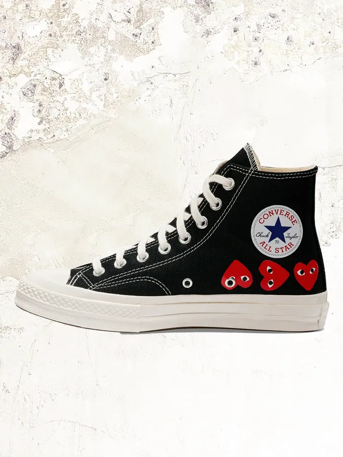 Comme Des Garons PLAY CONVERSE Multi Red Heart Chuck Taylor All Star '70 High