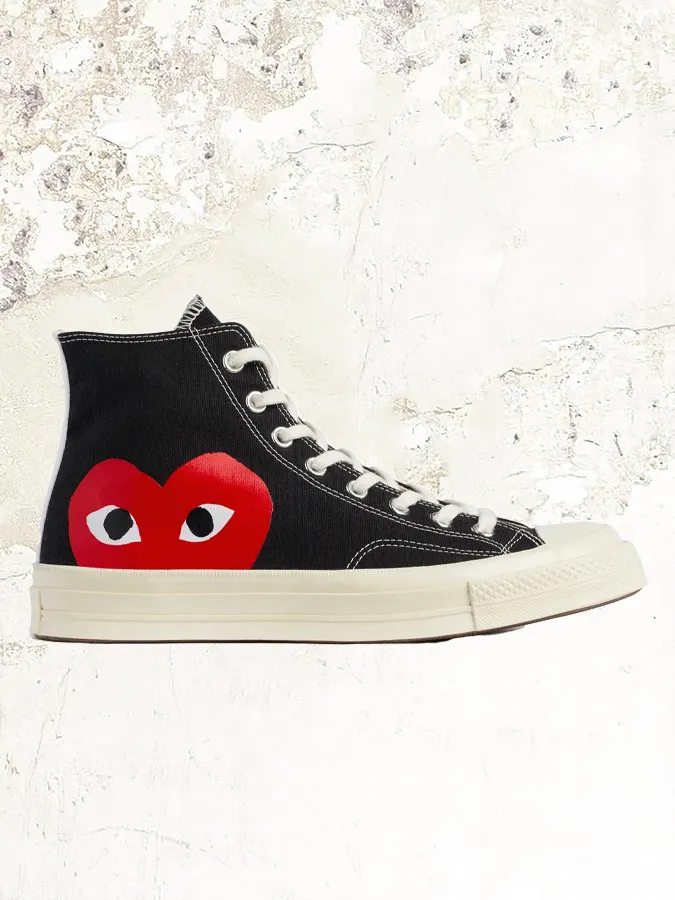 Comme Des Garons PLAY CONVERSE Red Heart Chuck Taylor All Star ’70 High Sneakers