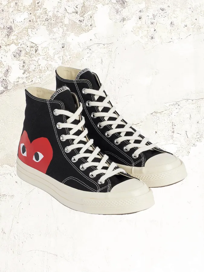 Comme Des Garons PLAY CONVERSE Red Heart Chuck Taylor All Star ’70 High Sneakers