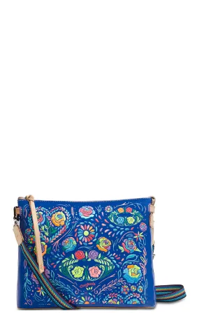 Consuela Mango Neon Floral Embroidered Downtown Crossbody Bag