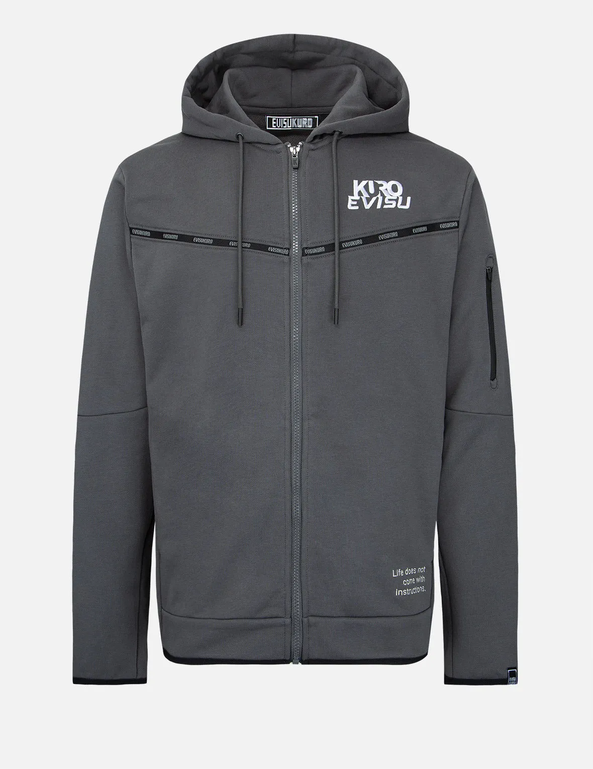 Contrast Taping Reversible Zip  Hoodie