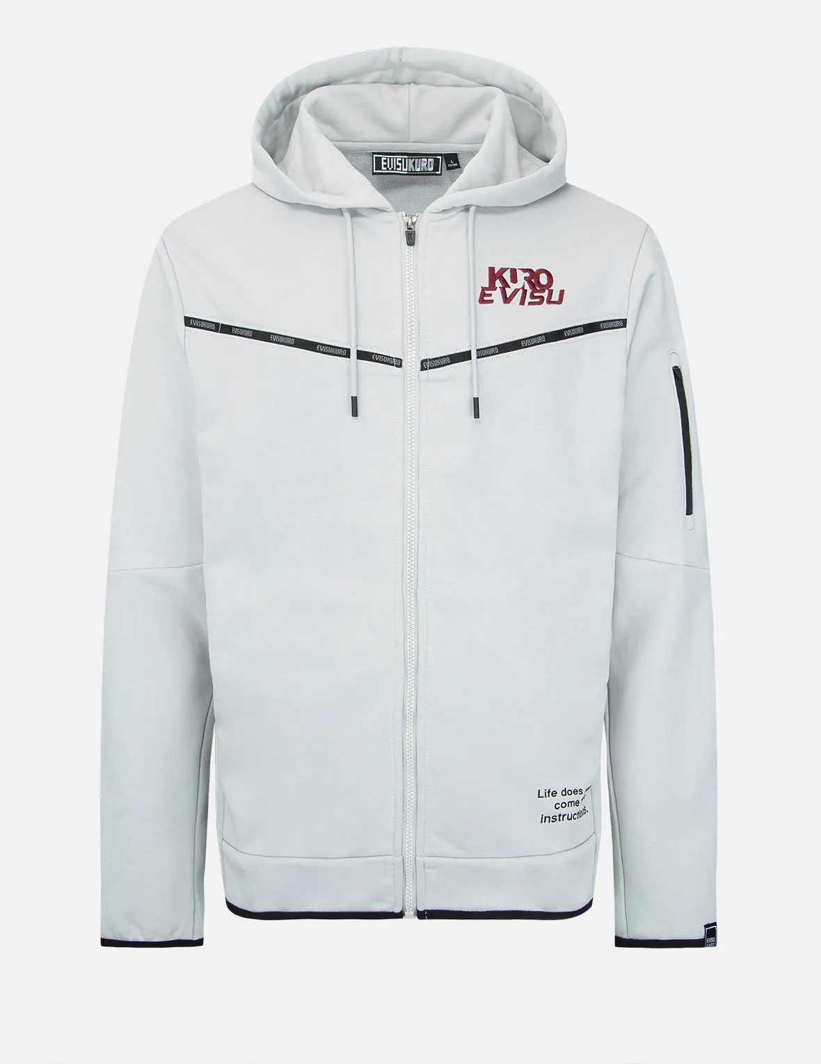 Contrast Taping Reversible Zip  Hoodie