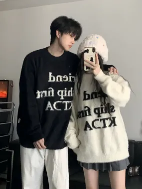 Couple wear autumn and winter 2024 new ins super hot sweater for men and women Korean version loose French sweater jacket trendy