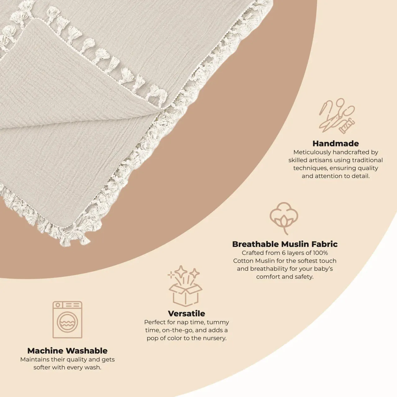 Crane Baby 6-Layer Muslin Blanket  Moonstone