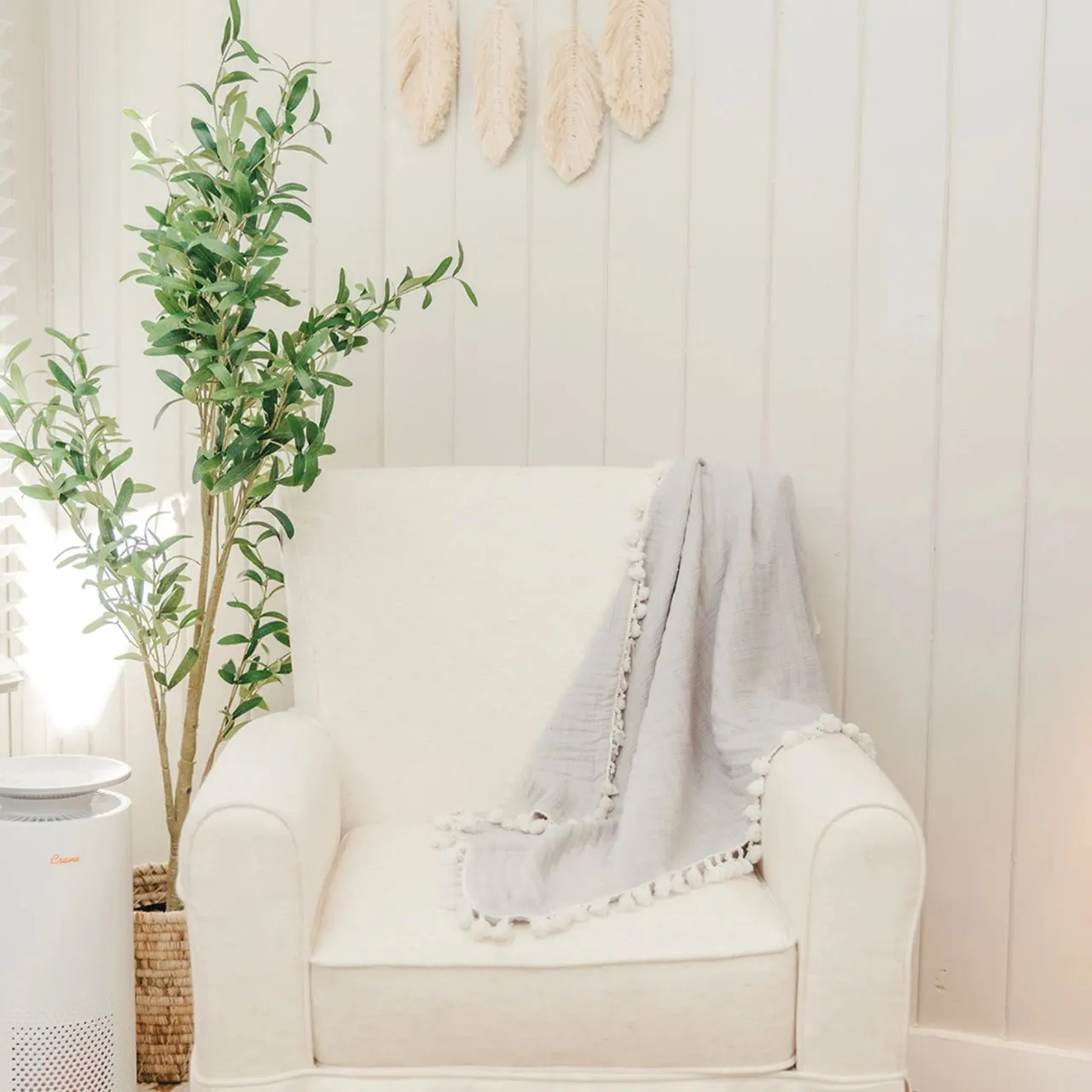 Crane Baby 6-Layer Muslin Blanket  Moonstone