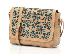 Cultura Portuguesa Cork Crossbody Azulejo | Cork Vegan Bag with Tiles