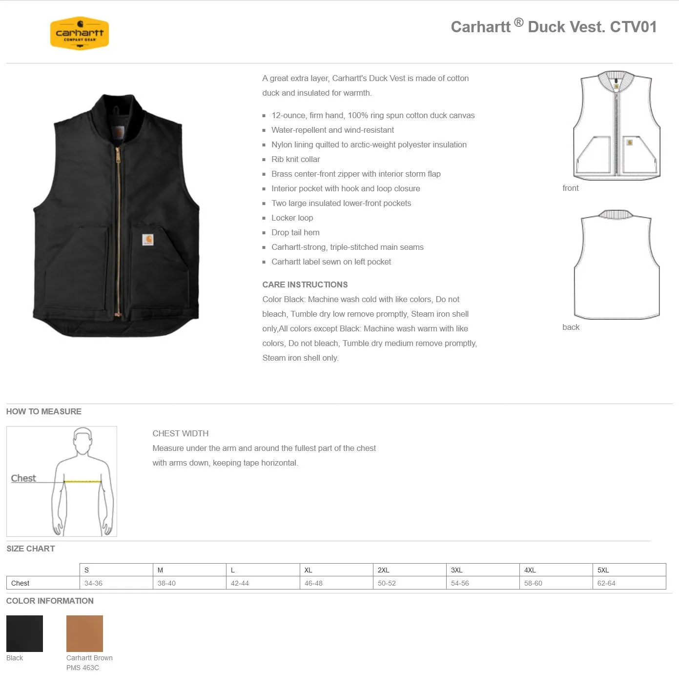 Custom Embroidered Carhartt Duck Vest - Includes 4in x 4in Embroidery - No Setup - Personalize your Carhartt Duck Vest with your