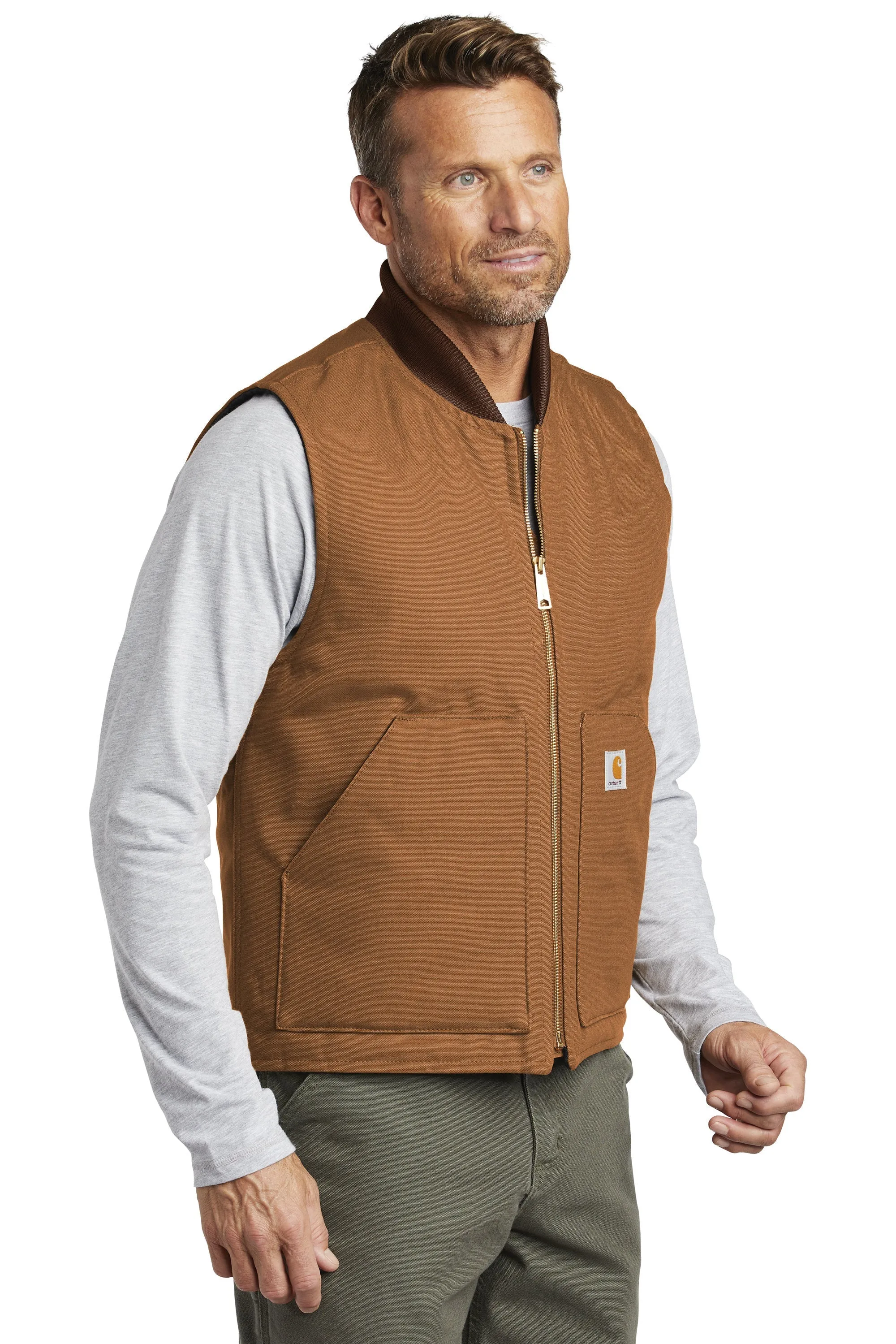 Custom Embroidered Carhartt Duck Vest - Includes 4in x 4in Embroidery - No Setup - Personalize your Carhartt Duck Vest with your