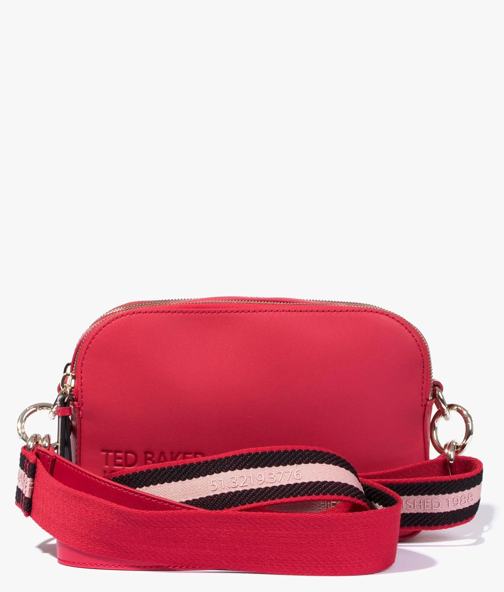 Darcelo branded webbing camera bag in red