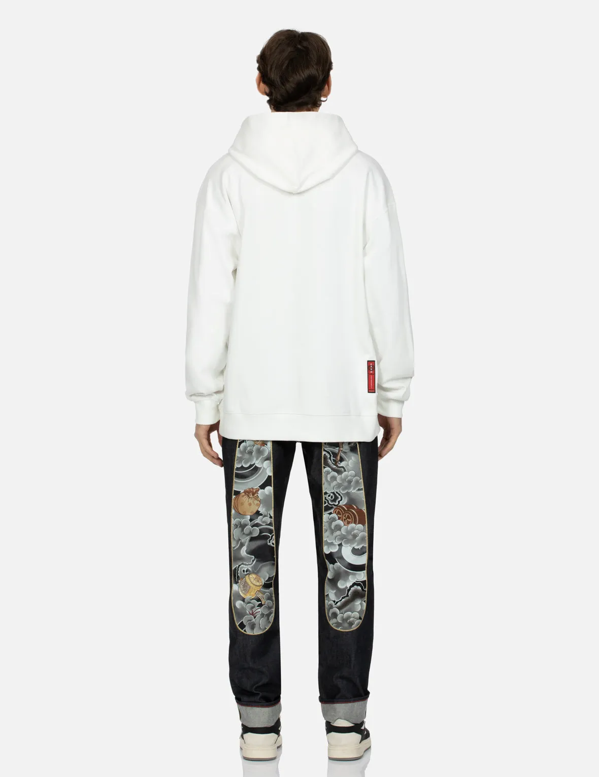 Deer and Treasure-pattern Seagull Print Loose Fit Hoodie