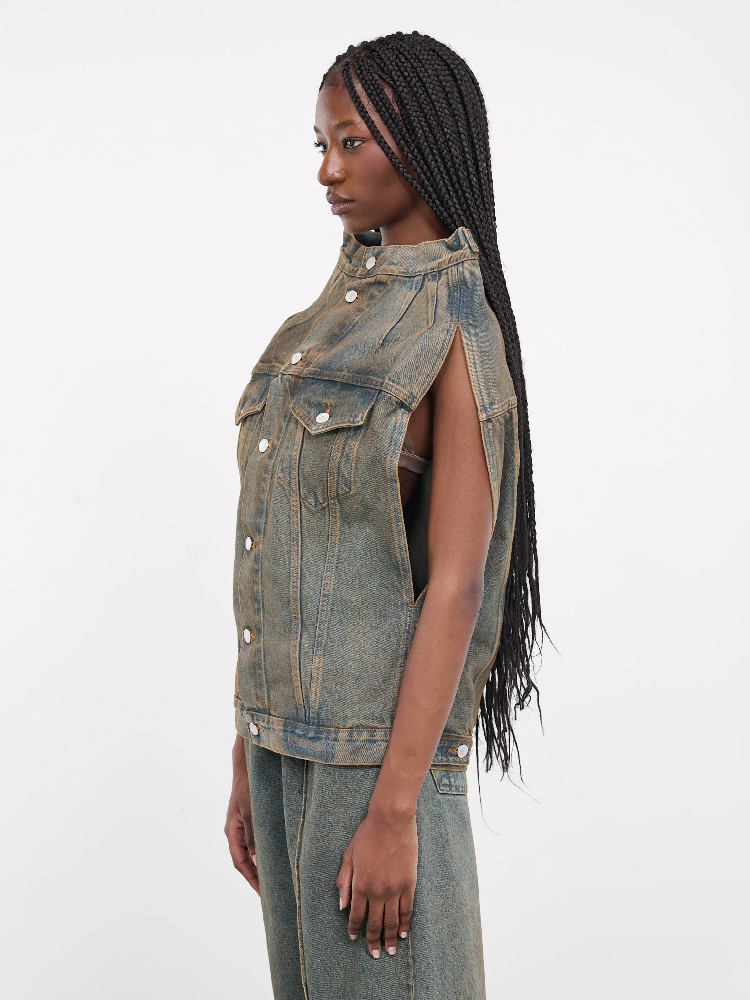 Denim Wide Neck Vest (S1UDEJA03-BLUE)