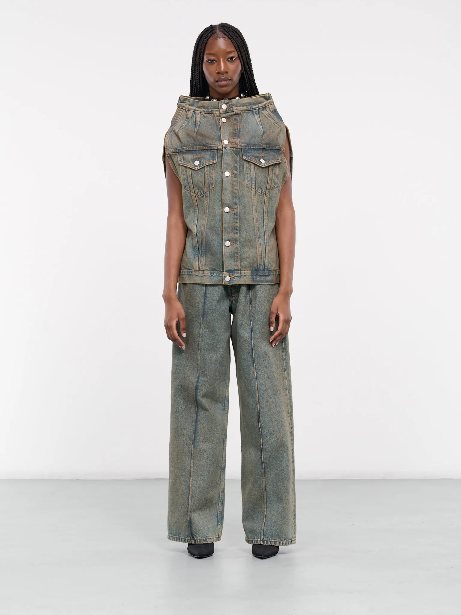 Denim Wide Neck Vest (S1UDEJA03-BLUE)