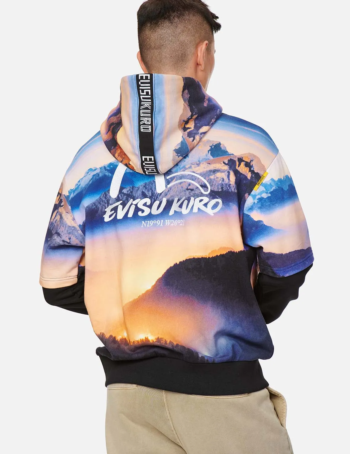 Digital Print Mock 2-in-1 Hoodie