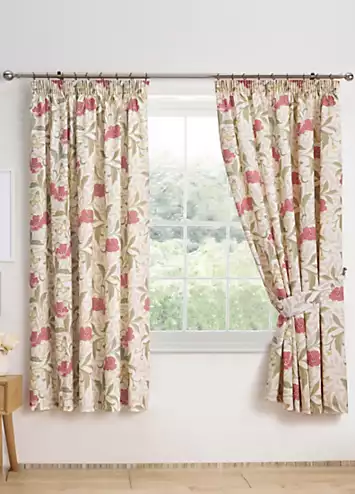 Dreams & Drapes Red Sandringham 167 x 182cm Pair of Lined Curtains | Kaleidoscope