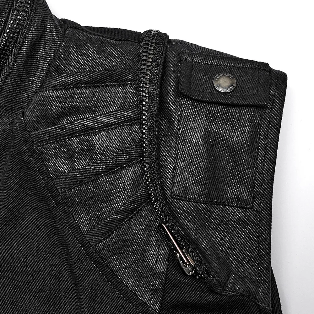 Edgy Black Buckle-Up Gothic Vest for Punk Style