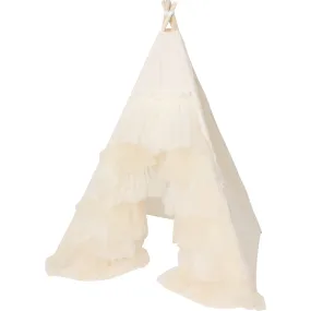 E&E Ivory Ruffle Tulle Play Tent