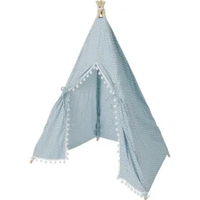 E&E Savannah Play Tent, Blue Ditsy/White Pom