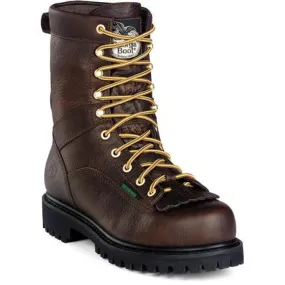 Georgia Boot Mens Lace-to-Toe Waterproof Work Boot G8041 CHOCOLATE