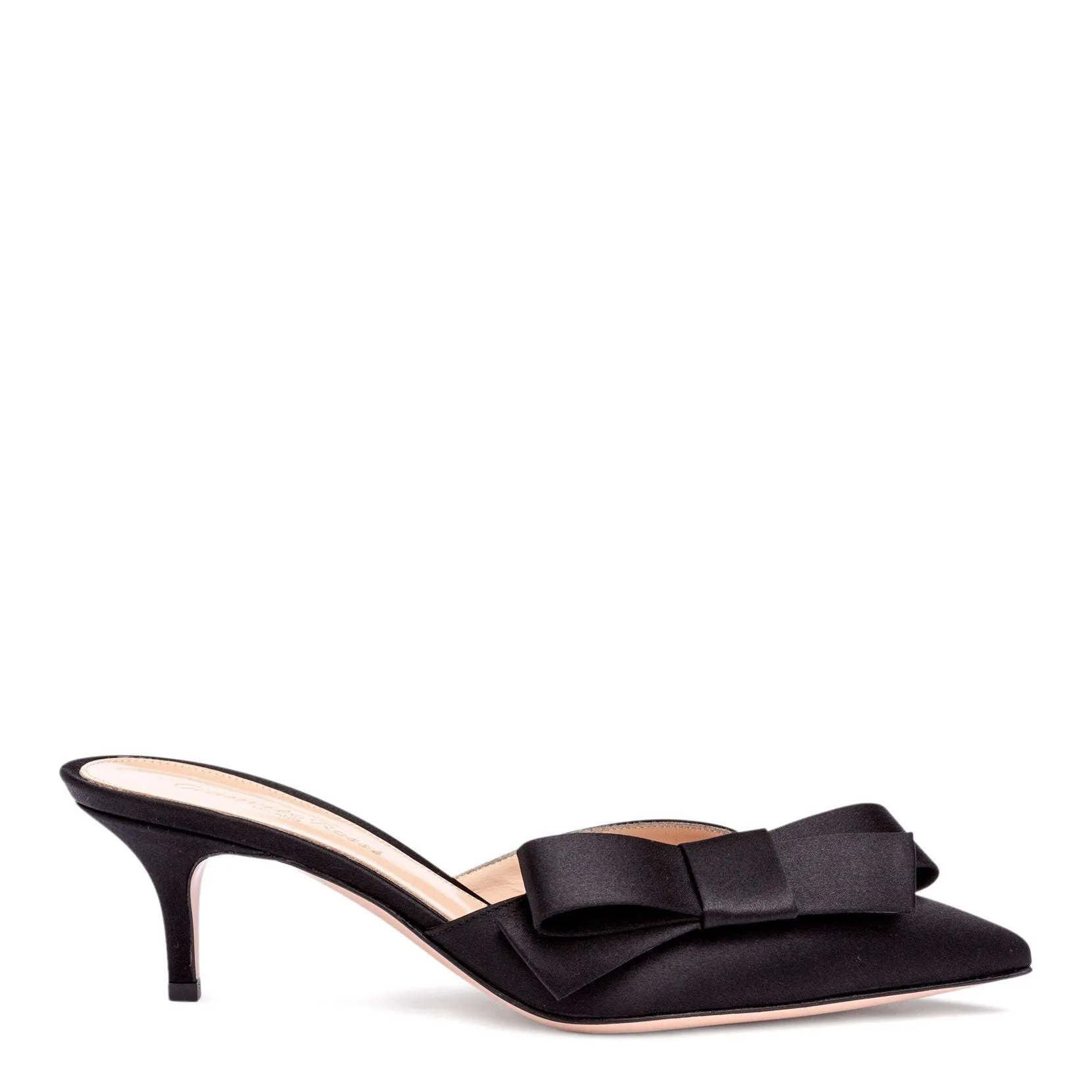 Gianvito Rossi Kyoto 55 black satin mules